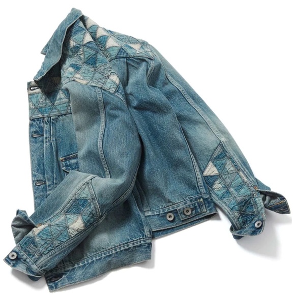 Maru Sankaku Peke "Tsugihagi" Patchwork Denim Jacket - Picture 2 of 2